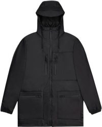 Kurtka unisex Rains Cargo Black. Czarne kurtki męskie Rains, m, bez wzorów, bez kaptura. Za 936.49 zł.