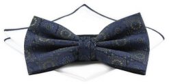 Mucha z Poszetką Chattier ZESTAW - Granat, Kwiaty, Ciemnozielony Akcent. Niebieskie krawaty i muchy Chattier, bez wzorów, z poliesteru, eleganckie. Za 59.00 zł.