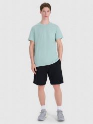4F Spodenki casual męskie - czarne S. Czarne szorty męskie 4F, bez wzorów, z bawełny, casualowe. Za 149.99 zł.