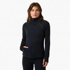 Kurtka treningowa trening damska Swedemount Move Full Zip Jacket szybkoschnąca. Czarne kurtki sportowe damskie SWEDEMOUNT, bez wzorów, bez ramiączek, bez kaptura, do biegania. W wyprzedaży za 179.99 zł.
