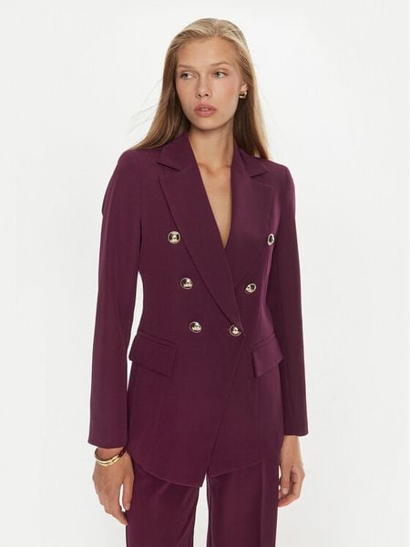 Maryley Marynarka 24IB139/43GI Bordowy Regular Fit. Czerwone marynarki i żakiety damskie Maryley, bez wzorów, z syntetyku, bez kołnierzyka, bez ramiączek. Za 449.99 zł.