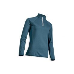 Sweter do golfa damski. Niebieskie swetry nierozpinane damskie INESIS, l, bez wzorów, z elastanu, bez kołnierzyka, bez ramiączek. Za 119.99 zł.