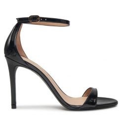 Sandały Stuart Weitzman. Czarne sandały damskie Stuart Weitzman, bez wzorów, bez obcasa, na szpilce, bez zapięcia. Za 1,229.00 zł.