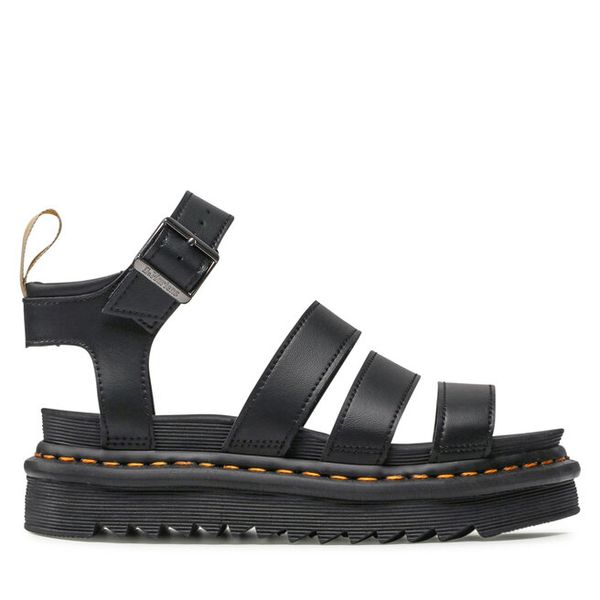 Sandały Dr. Martens. Czarne sandały damskie Dr. Martens, bez wzorów, bez obcasa, na płaskiej podeszwie, bez zapięcia. Za 497.99 zł.
