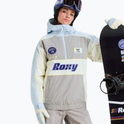 Kurtka snowboardowa damska ROXY Chloe Kim Anorak. Szare kurtki sportowe damskie Roxy, na zimę, l, bez wzorów, z materiału, bez ramiączek, bez kaptura, snowboardowy. Za 1,263.20 zł.