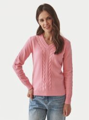 Tatuum Sweter Wira T2416.092B Różowy Regular Fit. Czerwone swetry nierozpinane damskie Tatuum, xl, bez wzorów, z wiskozy, bez kołnierzyka, bez ramiączek. Za 209.99 zł.