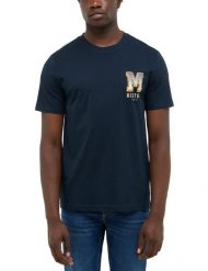 Męski T-Shirt Mustang Style Austin Dark Sapphire 1016868 4136. Niebieskie t-shirty męskie Mustang, l, bez wzorów, bez kołnierzyka, bez ramiączek. Za 79.99 zł.