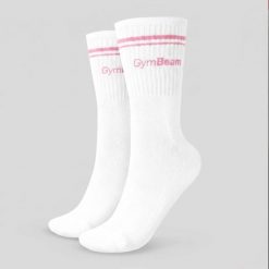Skarpety unisex fitness 3/4 różowe Crew. Czerwone skarpetki damskie GYMBEAM, bez wzorów, z bawełny. Za 17.90 zł.