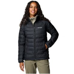 Kurtka sportowa damska Powder Lite II Full Zip Jacket. Czarne kurtki sportowe damskie Columbia, m, bez wzorów, z materiału, bez ramiączek, bez kaptura. Za 379.99 zł.