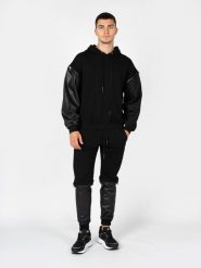 Les Hommes Bluza "Detachable" | LBH1000700F | Mężczyzna | Czarny. Czarne bluzy męskie Les Hommes, m, bez wzorów, z bawełny, bez ramiączek, bez kaptura. W wyprzedaży za 799.00 zł.