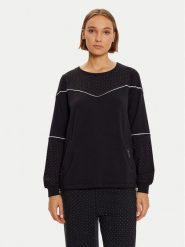 Liu Jo Bluza TF4270 FS576 Czarny Regular Fit. Czarne bluzy damskie Liu Jo, m, bez wzorów, z wiskozy, bez ramiączek, bez kaptura. Za 419.99 zł.