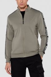 GUESS Zielona męska bluza z lampasami New Arlo, Rozmiar XL. Zielone bluzy męskie Guess, l, z aplikacjami, bez ramiączek, bez kaptura. W wyprzedaży za 304.99 zł.