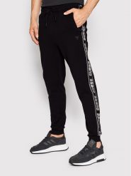 Guess Spodnie dresowe Z2YB19 K6ZS1 Czarny Regular Fit. Czarne spodnie sportowe męskie Guess, m, z aplikacjami, z bawełny. Za 299.99 zł.
