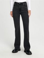 Jeansy mid waist - szary. Szare jeansy damskie Sinsay, bez wzorów, z bawełny. Za 79.99 zł.