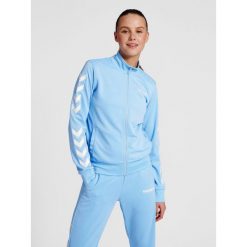 Damska bluza dresowa zapinana na zamek Hummel Legacy. Niebieskie bluzy damskie Hummel, xl, bez wzorów, z dresówki, sportowe, bez ramiączek, bez kaptura. W wyprzedaży za 165.50 zł.