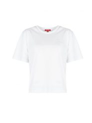 Guess T-Shirt "Noley" | Q2GI48KAK90 | Kobieta | Biały. Białe t-shirty damskie Guess, xs, z aplikacjami, z bawełny, klasyczne, bez kołnierzyka, bez ramiączek. W wyprzedaży za 119.00 zł.