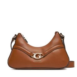 Torebka Guess. Brązowe listonoszki damskie Guess, z aplikacjami, bez dodatków. Za 399.99 zł.