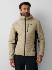 4F Kurtka trekkingowa 4F PRO z wypełnieniem Primaloft Black męska - beżowa L. Brązowe kurtki męskie 4F, l, bez wzorów, klasyczne, bez kaptura. Za 399.99 zł.