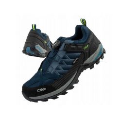 Buty sportowe męskie trekkingowe CMP Rigel wodoodporne FITGO. Czarne buty sportowe męskie CMP, bez wzorów, ze skóry, bez zapięcia, trekkingowe. Za 349.95 zł.