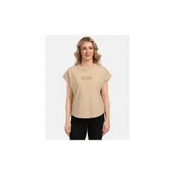Damska bawełniany t-shirt Kilpi NELLIM-W. Brązowe t-shirty damskie Kilpi, bez wzorów, z bawełny, sportowe, bez kołnierzyka, bez ramiączek. Za 138.03 zł.