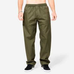 Spodnie chinos na deskorolkę CN500 Light khaki. Brązowe eleganckie spodnie męskie Decathlon, bez wzorów, z bawełny, sportowe. Za 129.99 zł.