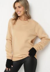 Ciemnobeżowa Bluza z Polarem na Podszewce Metinna. Brązowe bluzy męskie Born2be, l, bez wzorów, z polaru, bez ramiączek, bez kaptura. Za 34.99 zł.