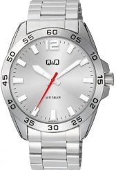 Zegarek Q&Q Q87B-001P męski wodoszczelny srebrna tarcza . Szare zegarki męskie Q&Q, bez wzorów, srebrne. Za 149.00 zł.