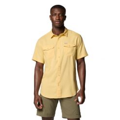 Koszula sportowa męska Utilizer II Solid Short Sleeve Shirt. Żółte koszule męskie Columbia, m, bez wzorów, z poliesteru, sportowe, bez kołnierzyka, bez ramiączek. Za 199.99 zł.