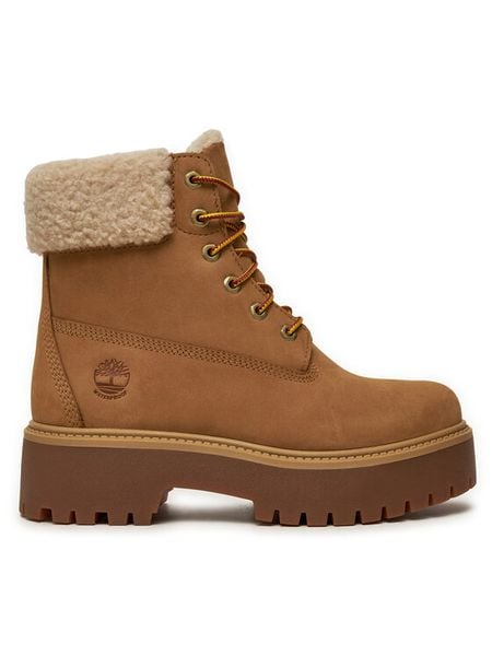 Timberland Trapery Stone Street TB0A2PU67541 Beżowy. Brązowe trapery damskie Timberland, z nubiku, bez zapięcia. Za 889.99 zł.