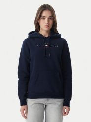 Tommy Jeans Bluza Linear DW0DW23485 Granatowy Regular Fit. Niebieskie bluzy damskie Tommy Jeans, m, bez wzorów, z bawełny, bez ramiączek, bez kaptura. Za 409.99 zł.