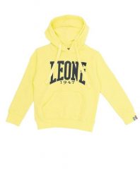 Bluza z bawełna z kaptur na czas wolny na co dzień. Żółte bluzy damskie LEONE 1947 APPAREL, bez wzorów, z bawełny, bez ramiączek, bez kaptura. Za 63.11 zł.