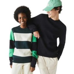Sweter turystyczny męski Lacoste AH3124. Czarne swetry męskie Lacoste, m, bez wzorów, z bawełny, eleganckie, bez kołnierzyka, bez ramiączek. Za 317.00 zł.