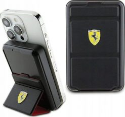 Powerbank Ferrari Ferrari Powerbank Bezprzewodowy 15W FEPB10MSPLEK 10000 mAh z funkcją standu czarny/black Metal Logo MagSafe. Czarne powerbanki Ferrari. Za 250.07 zł.