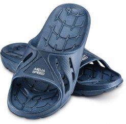 Klapki basenowe Aqua Speed Alabama. Niebieskie klapki męskie Aqua-Speed, bez wzorów, z materiału, bez zapięcia. Za 46.00 zł.