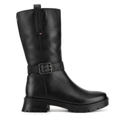 Botki U.S. Polo Assn. Czarne botki damskie U.S. Polo Assn., bez wzorów, bez obcasa, na płaskiej podeszwie, bez zapięcia. Za 479.99 zł.