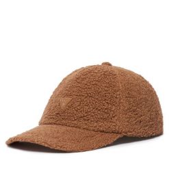 Czapka z daszkiem Guess. Brązowe czapki damskie Guess, z aplikacjami. Za 194.99 zł.