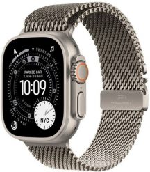 Smartwatch Apple Watch Ultra 3 GPS + Cellular 49mm Natural Titanium / Titanium Milanese Loop S Szary (MEWW4QR/A). Szare zegarki smartwatch Apple, bez wzorów. Za 3,950.81 zł.