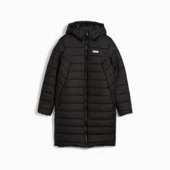 Płaszcz puchowy damska Puma ESS LOGO PADDED czarny 68833801 r XS. Czarne płaszcze damskie Puma, na zimę, l, bez wzorów, z puchu, sportowe, bez kołnierzyka, bez kaptura. Za 302.99 zł.