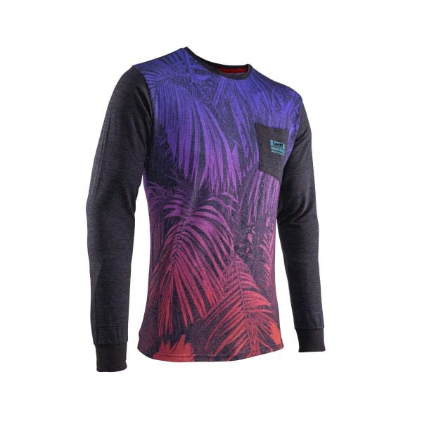 Bluzka LEATT Long Shirt Premium. Fioletowe bluzy męskie LEATT, bez wzorów, sportowe, bez ramiączek, bez kaptura. Za 411.50 zł.