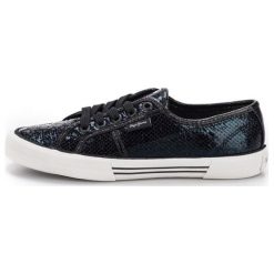 Pepe Jeans tenisówki damskie Aberlady Luxor 37 czarny. Czarne trampki i tenisówki damskie Pepe Jeans, bez wzorów, z jeansu, bez zapięcia. W wyprzedaży za 188.00 zł.