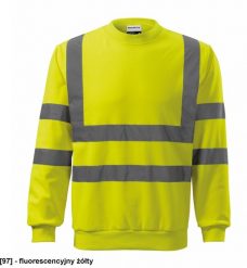 RIMECK - ADLER - Bluza unisex, paski odblaskowe producenta 3M, 300 g/m, 100 % poliester fluorescencyjny żółty XL. Żółte bluzy damskie RIMECK, m, bez wzorów, z poliesteru, bez ramiączek, bez kaptura. Za 82.91 zł.