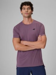 4F Koszulka trenignowa regular szybkoschnąca męska - fioletowa XXL. Fioletowe t-shirty męskie 4F, m, bez wzorów, bez kołnierzyka, bez ramiączek. Za 129.99 zł.