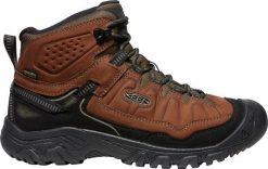 Buty trekkingowe męskie Keen Targhee Iv Mid Wp. Brązowe trekkingi męskie Keen, z materiału, za kostkę, bez zapięcia. Za 884.00 zł.