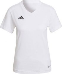 Adidas Koszulka damska adidas Entrada 22 Tee biała HC0442 M. Białe bluzki damskie Adidas, m, bez wzorów, bez kołnierzyka, bez ramiączek. Za 75.92 zł.