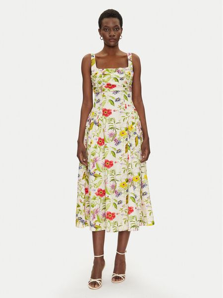 French Connection Sukienka koktajlowa 71YPC Kolorowy Regular Fit. Sukienki damskie French Connection, bez wzorów, z bawełny, wizytowe, bez kołnierzyka, bez ramiączek. Za 319.99 zł.