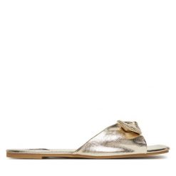 Klapki ONLY Shoes. Żółte klapki damskie ONLY Shoes, bez wzorów, bez obcasa, bez zapięcia. Za 79.99 zł.