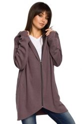 Brązowa Bluza Asymetryczna z Kapturem. Brązowe bluzy damskie MOE, l, bez wzorów, z bawełny, bez ramiączek, z kapturem. Za 269.90 zł.