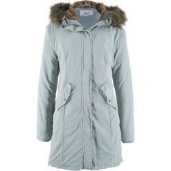 Parka z miękkim sztucznym futerkiem po wewnętrznej stronie bonprix srebrnoszary. Szare parki damskie bonprix, bez wzorów, bez kaptura. Za 64.99 zł.