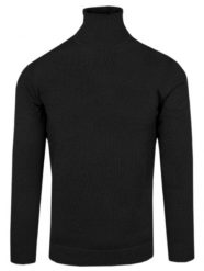 Bawełniany Golf Męski - Alties - Czarny. Czarne swetry męskie Alties, l, bez wzorów, z bawełny, casualowe, bez kołnierzyka, bez ramiączek. Za 149.00 zł.