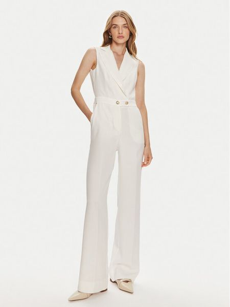 Fracomina Kombinezon FQ24SO2001W42901 Biały Regular Fit. Białe sukienki damskie Fracomina, xs, bez wzorów, z syntetyku, bez kołnierzyka, bez ramiączek. Za 829.99 zł.